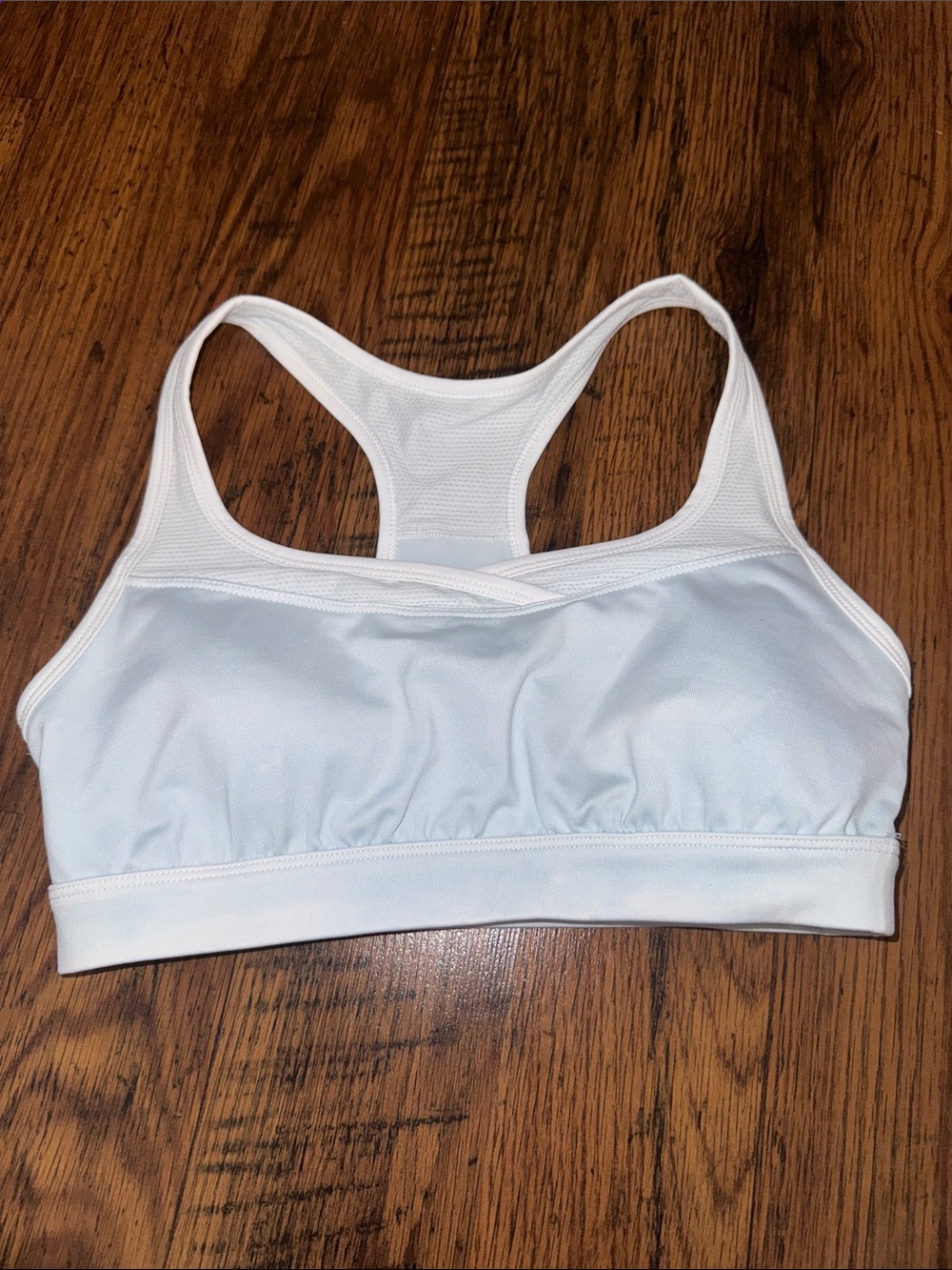 tek gear White Racerback Sports Bra with Mesh Back 29.T
